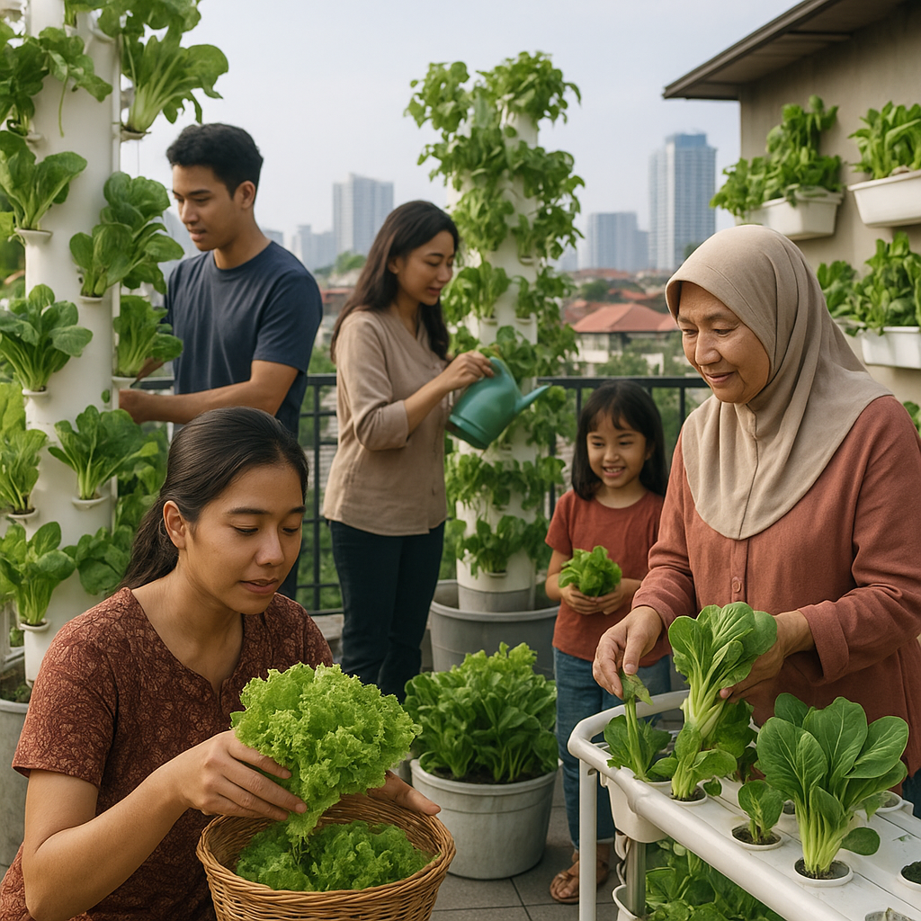 Kebun Vertikal di Apartemen Jakarta Hasilkan Sayuran untuk 100 Keluarga