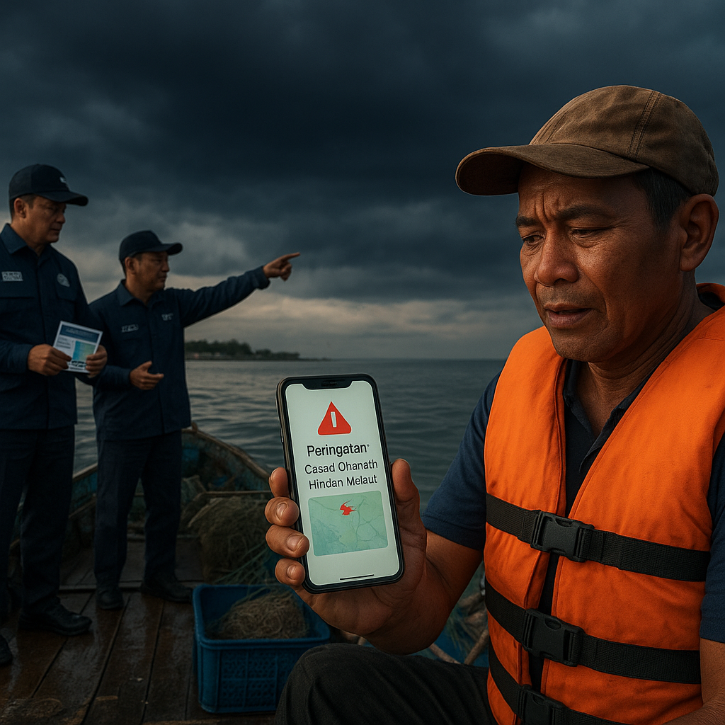 Early Warning System Cuaca Ekstrem untuk Nelayan Berbasis SMS dan Aplikasi