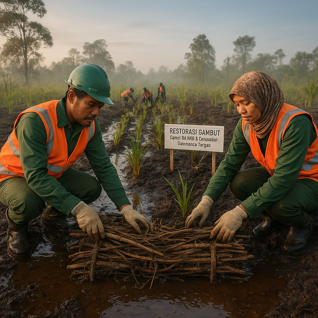 Restorasi Gambut dengan Teknik Canal Blocking dan Penanaman Paludikultur di Kalimantan Tengah