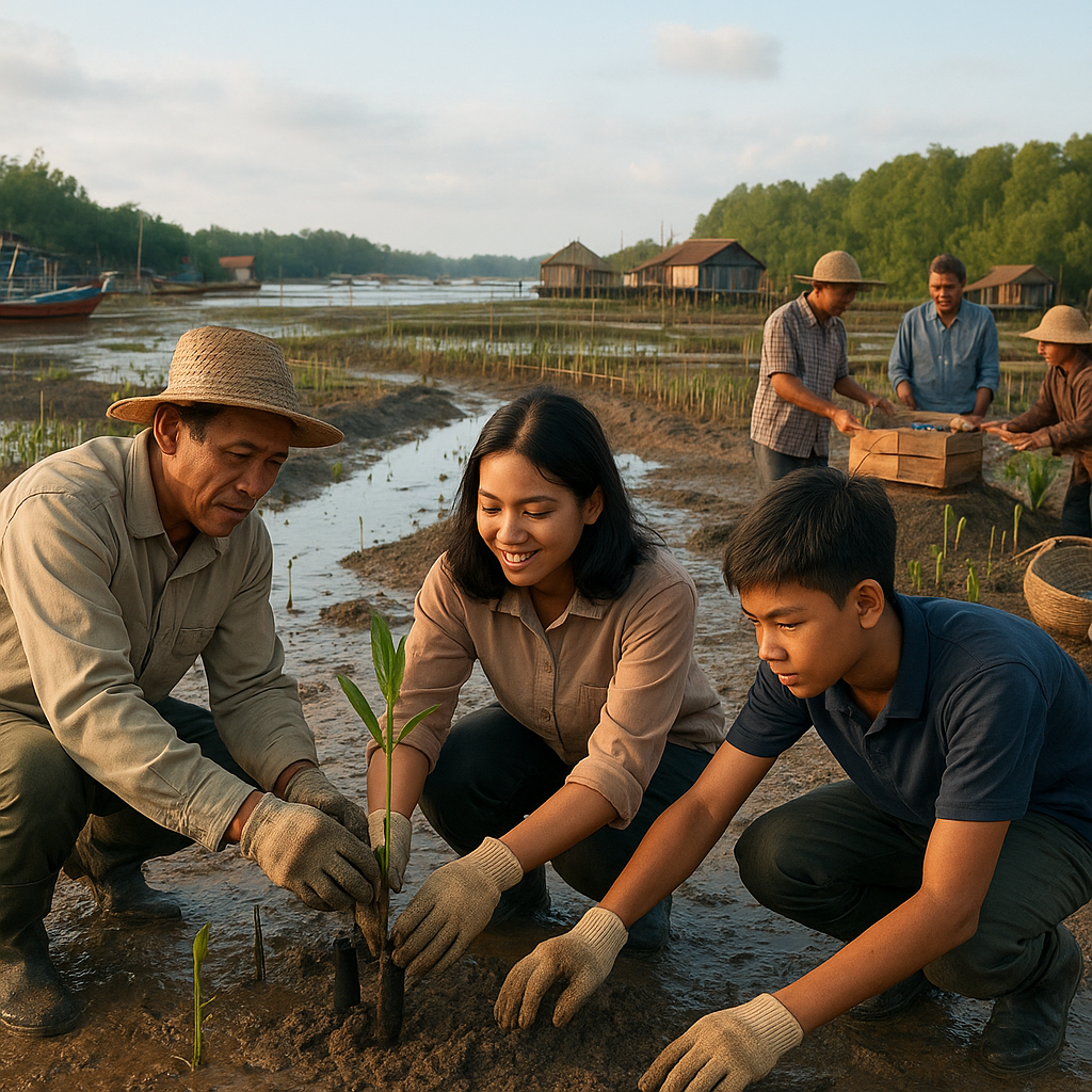 Program Rehabilitasi Mangrove dengan Pendekatan Ekonomi Biru oleh Komunitas Lokal di Kalimantan