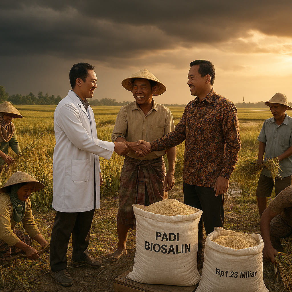 Panen Padi Biosalin di Jepara Hasilkan Nilai Ekonomi Rp1,23 Miliar di Tengah Cuaca Ekstrem