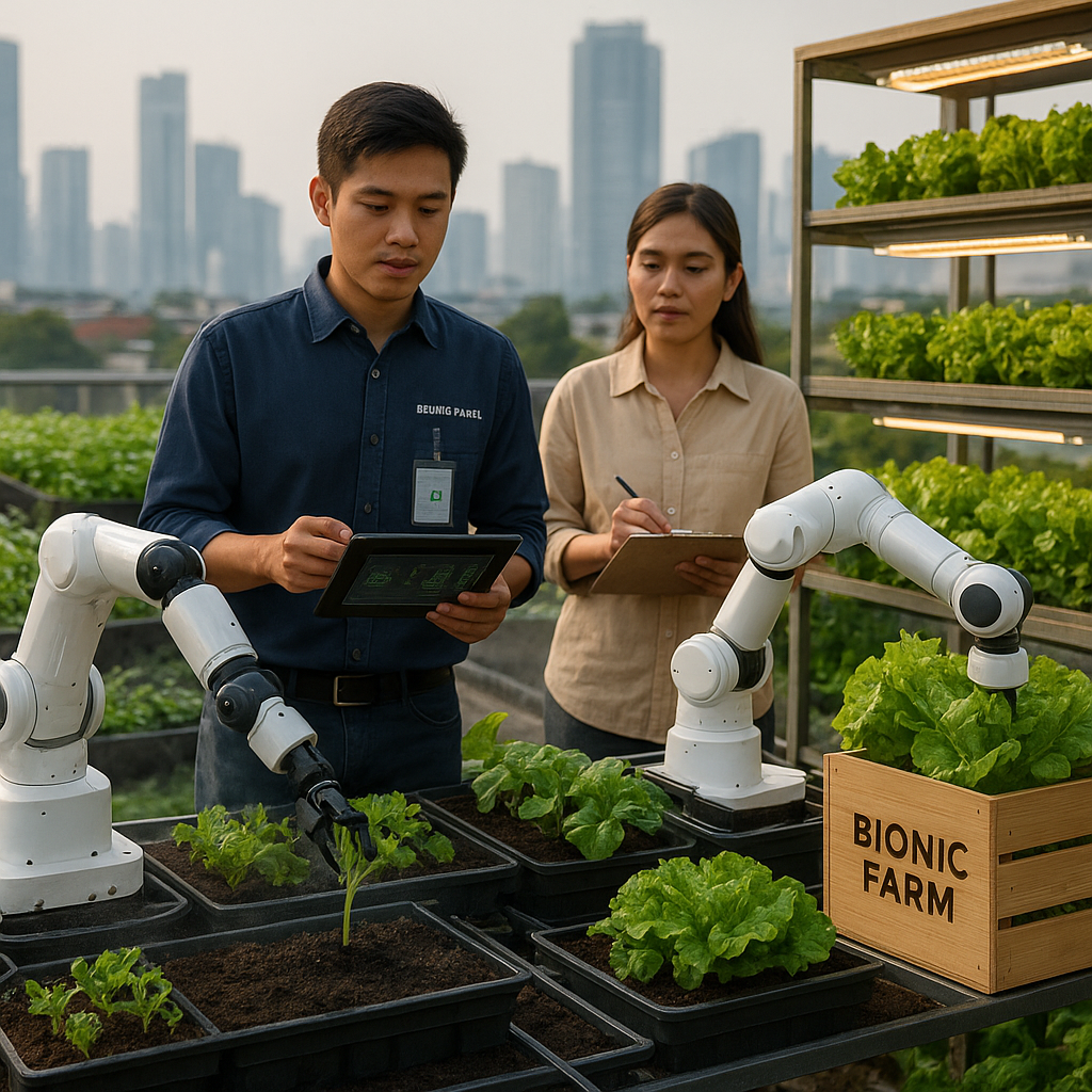 Startup Indonesia "Bionic Farm" Kembangkan Robot Tanam dan Panen untuk Urban Farming