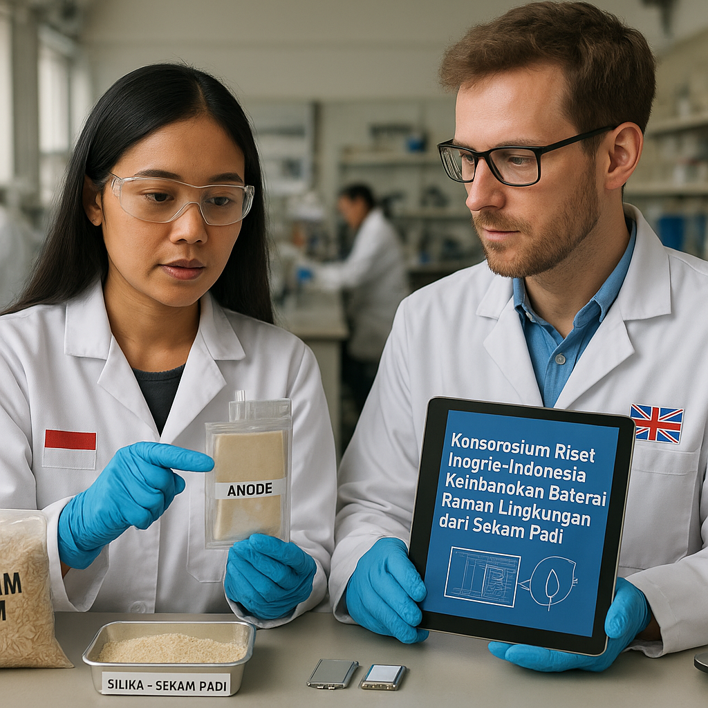 Konsorsium Riset Inggris-Indonesia Kembangkan Baterai Ramah Lingkungan dari Sekam Padi