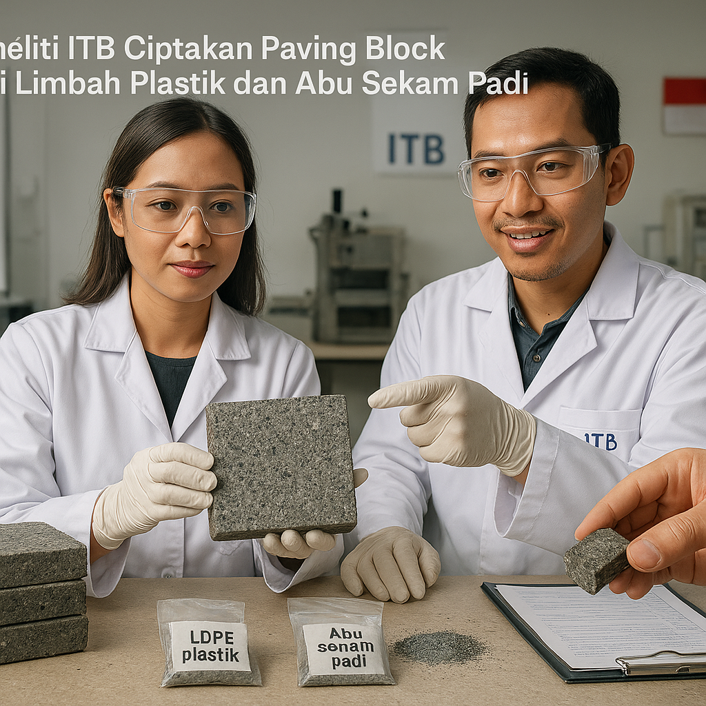Peneliti ITB Ciptakan Paving Block dari Limbah Plastik dan Abu Sekam Padi