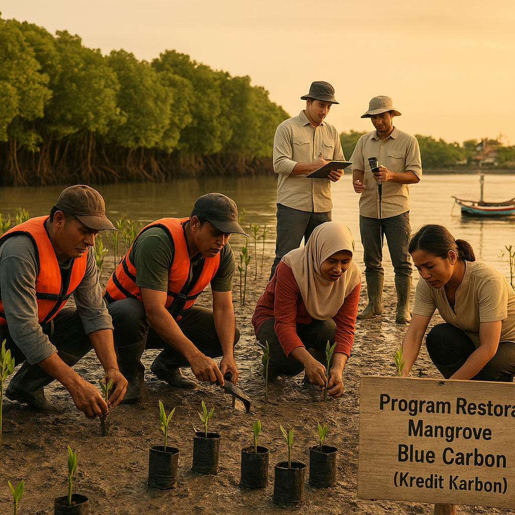 Restorasi Mangrove Berbasis Blue Carbon: Program Pemulihan Ekosistem dan Penciptaan Nilai Ekonomi