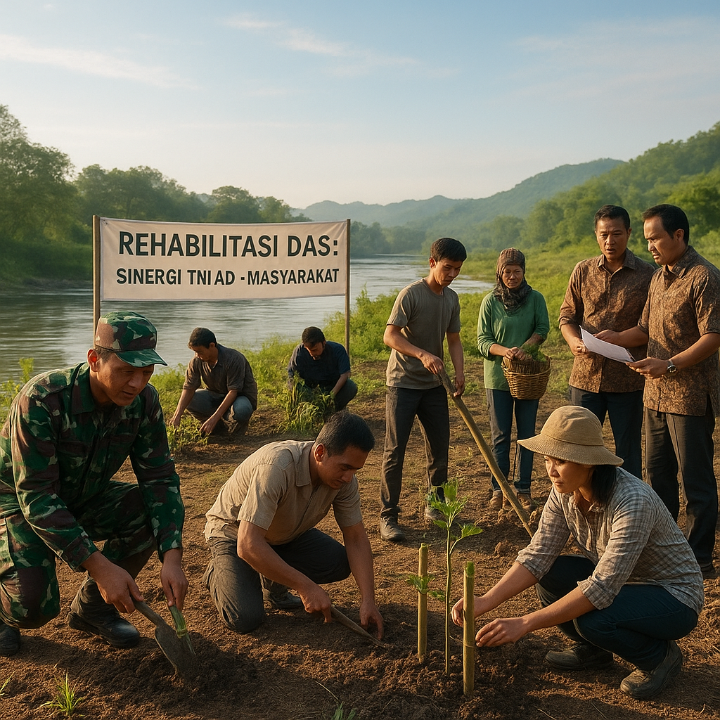 Kolaborasi TNI AD dan Masyarakat dalam Rehabilitasi DAS: Sinergi Bela Negara dan Bela Lingkungan