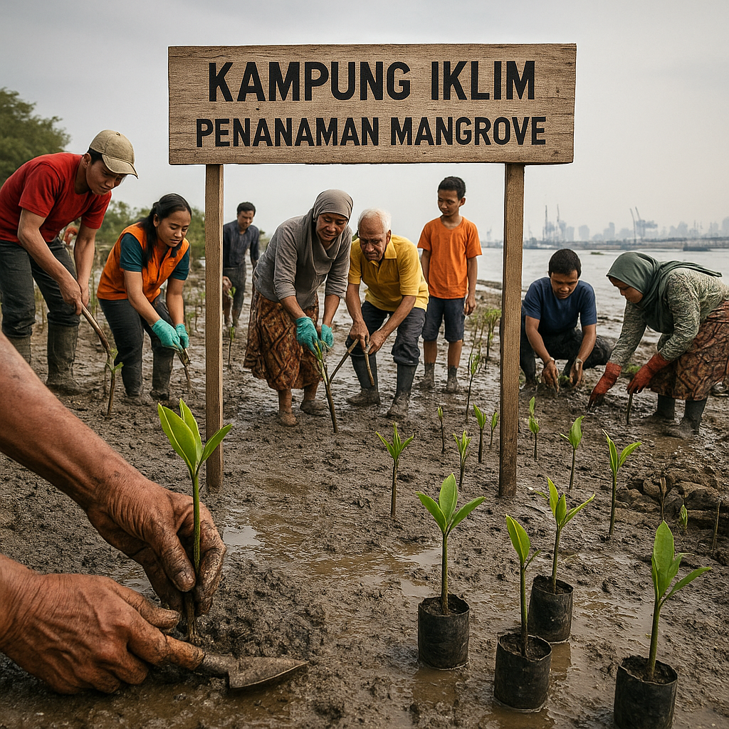 Kampung Iklim di Pesisir Jakarta: Inisiatif Komunitas Adaptasi Perubahan Iklim dan Rob melalui Penanaman Mangrove