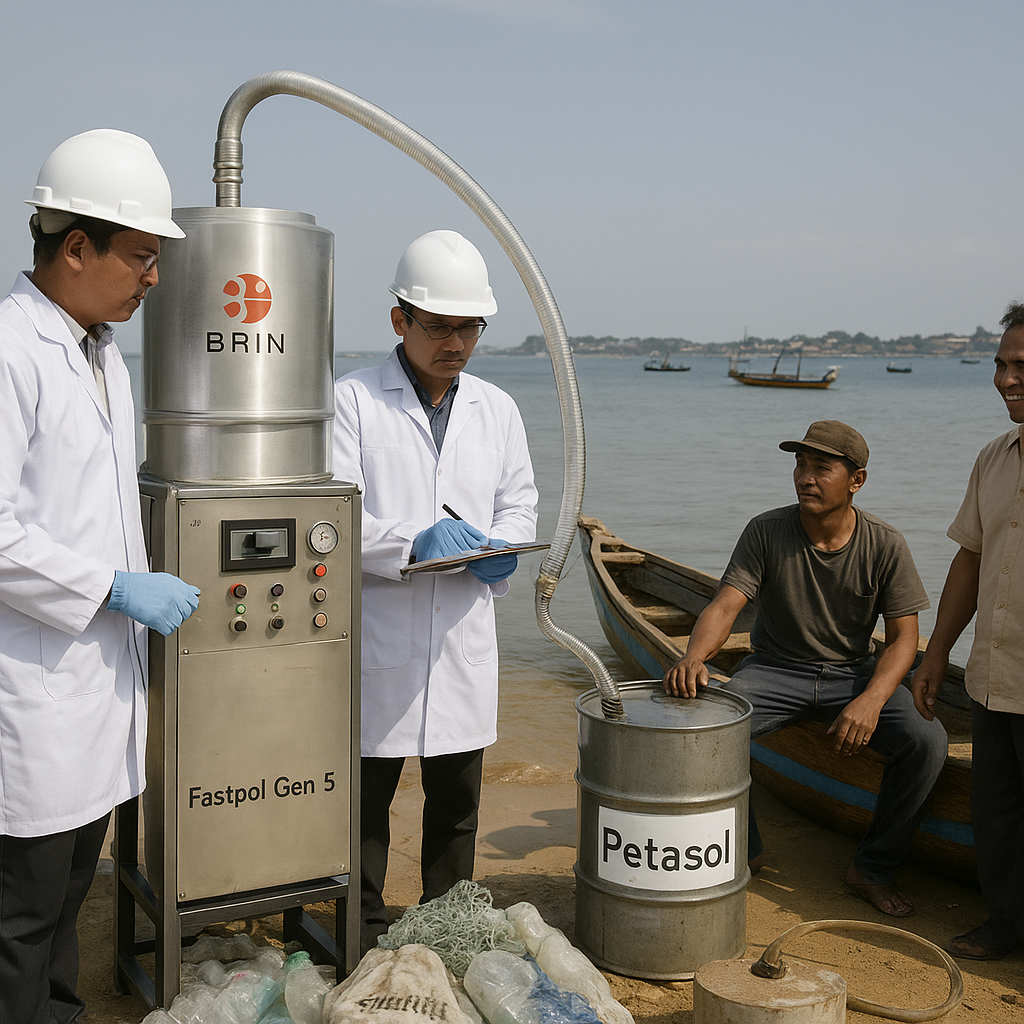 BRIN Ubah Sampah Plastik menjadi Bahan Bakar Alternatif Petasol untuk Nelayan