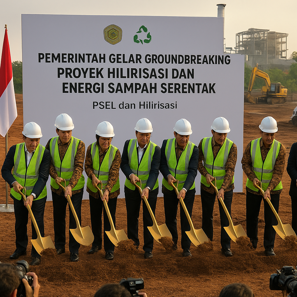 Pemerintah Gelar Groundbreaking Proyek Hilirisasi dan Energi Sampah Serentak