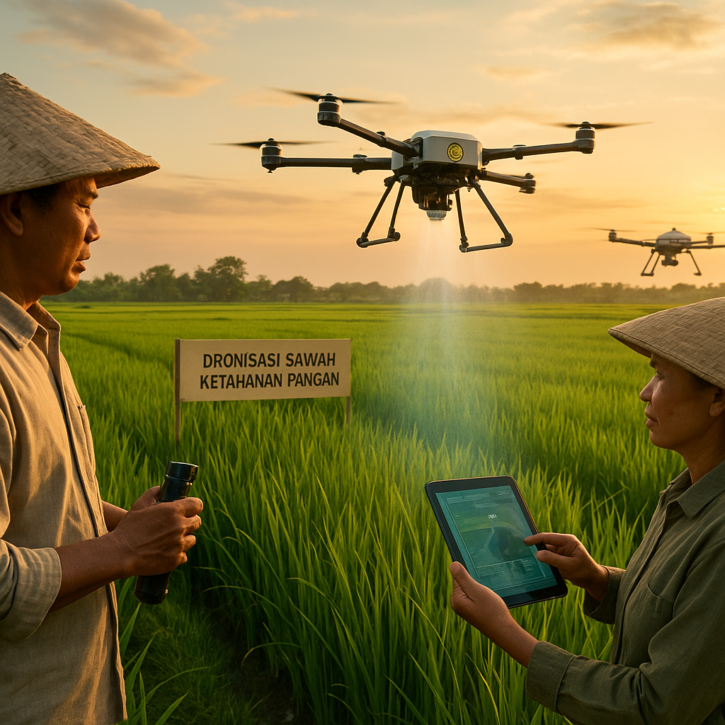Pembangunan Ketahanan Pangan di Indonesia melalui Sistem Dronisasi Sawah dan Nano-Carbon