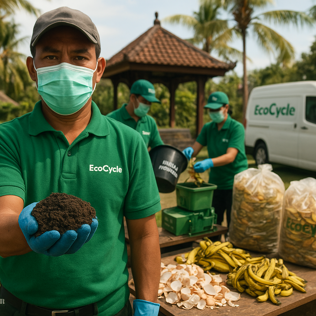 Mengubah Cangkang Telur dan Kulit Pisang menjadi Pupuk Organik di Bali