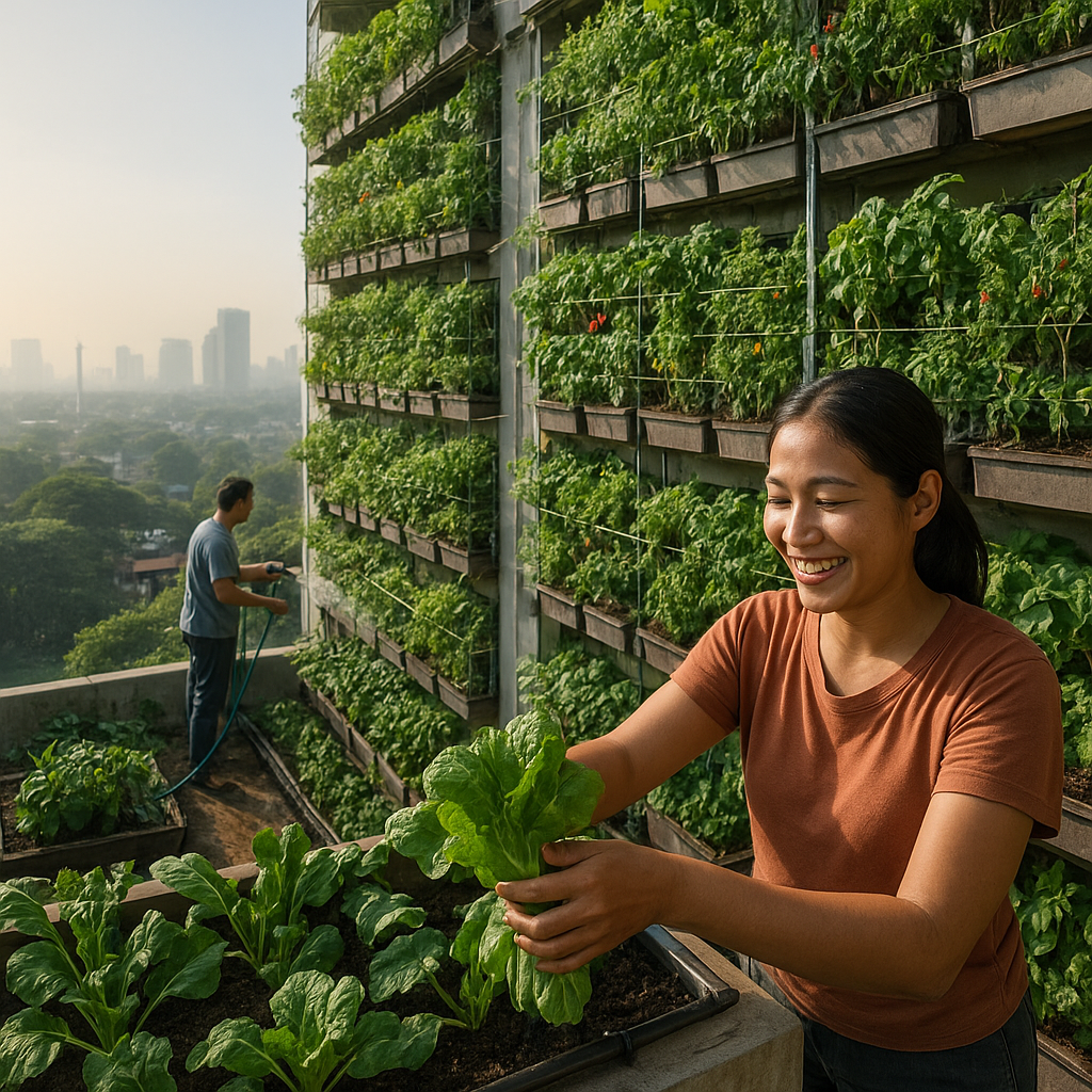 Inisiatif 'Vertical Forest' di Apartemen Jakarta Serap Polusi & Hasilkan Sayuran untuk Penghuni
