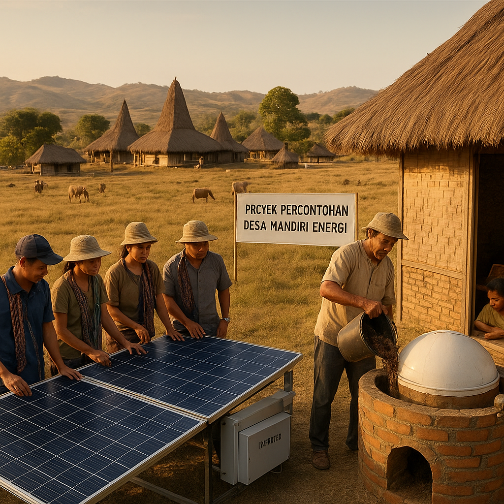 Proyek Percontohan Desa Mandiri Energi di Sumba: Integrasi Solar PV dan Biogas dari Kotoran Ternak