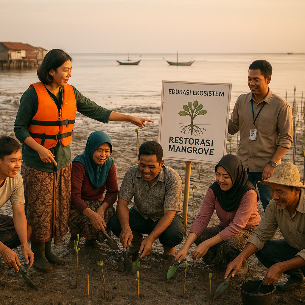 Restorasi Mangrove Berbasis Masyarakat di Pesisir Demak Kurangi Risiko Rob dan Tingkatkan Ekonomi