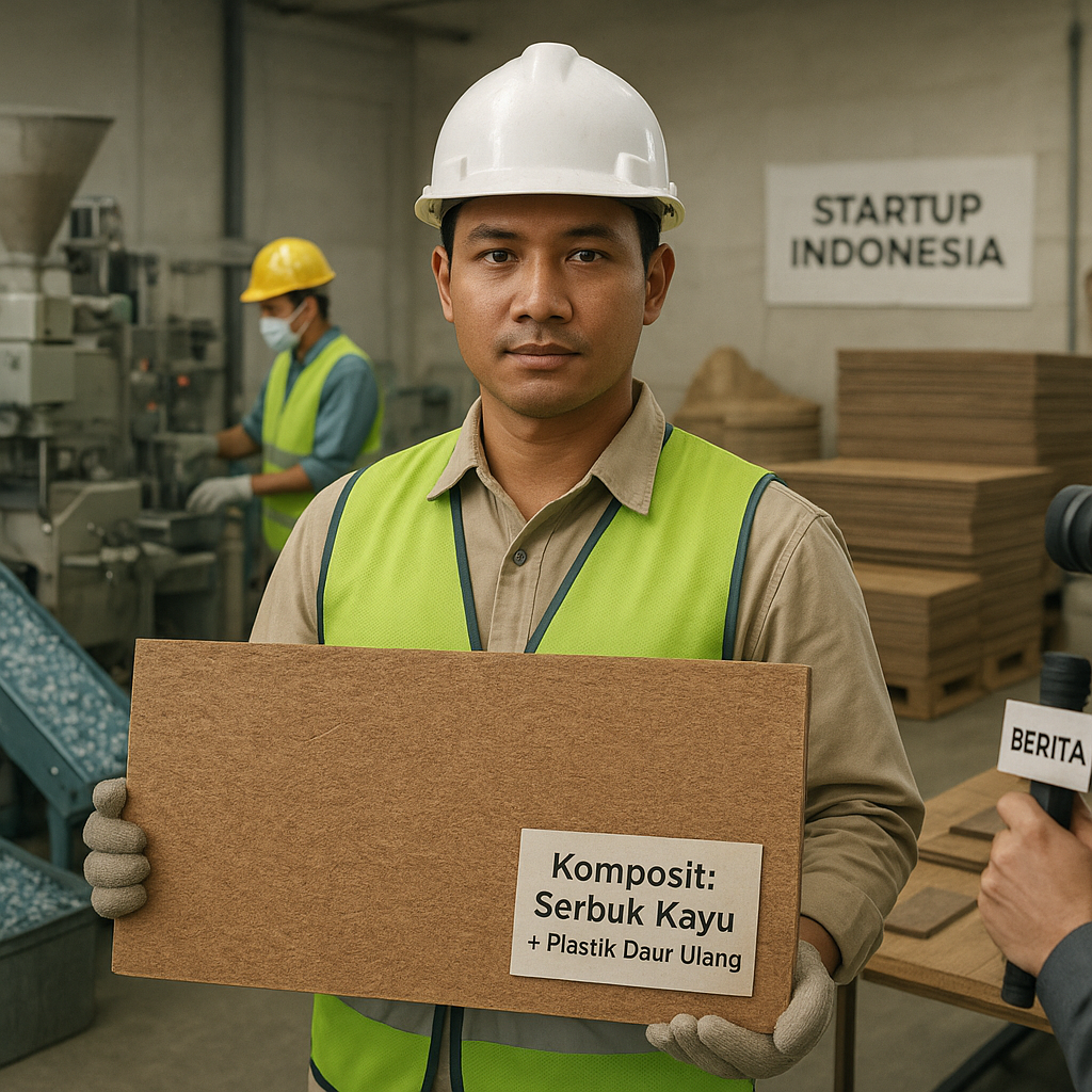 Startup Indonesia Kembangkan Bahan Bangunan dari Serbuk Kayu dan Plastik Daur Ulang