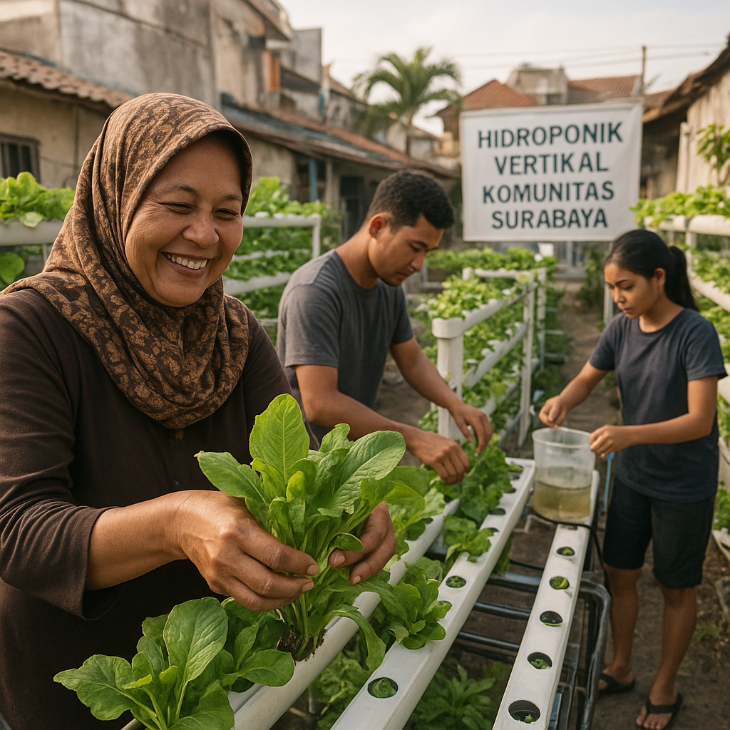 Komunitas di Surabaya Sulap Lahan Sempit dengan Hidroponik Vertikal untuk Ketahanan Pangan Kota