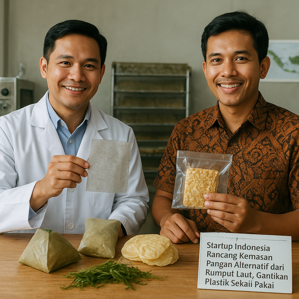 Startup Indonesia Rancang Kemasan Pangan Alternatif dari Rumput Laut, Gantikan Plastik Sekali Pakai