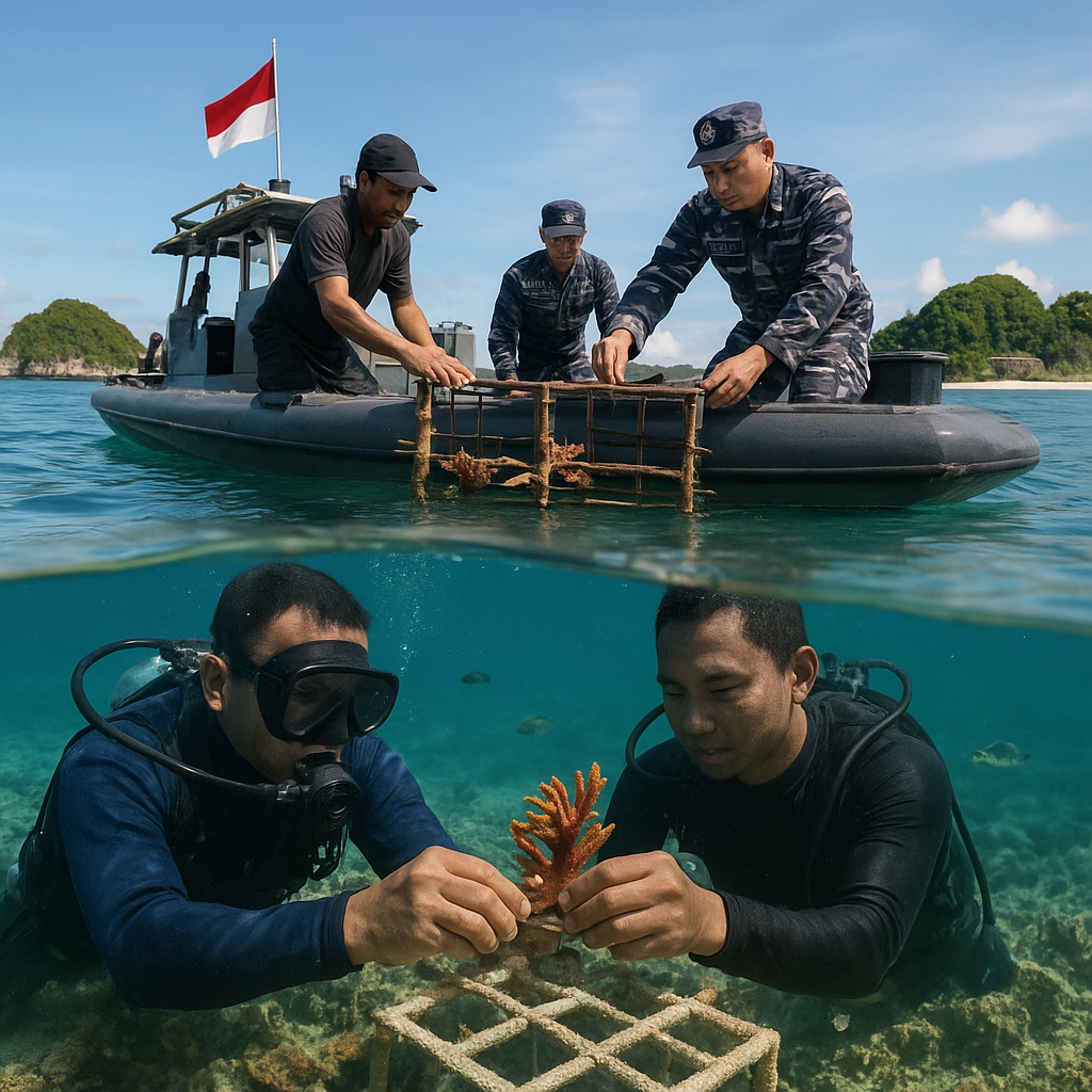 Kolaborasi TNI AL dan Nelayan untuk Rehabilitasi Terumbu Karang di Kepulauan Riau