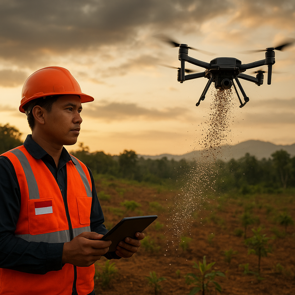 Drone Penyebar Benih dan Pupuk: Teknologi Presisi Tingkatkan Efisiensi Reboisasi Lahan Kritis