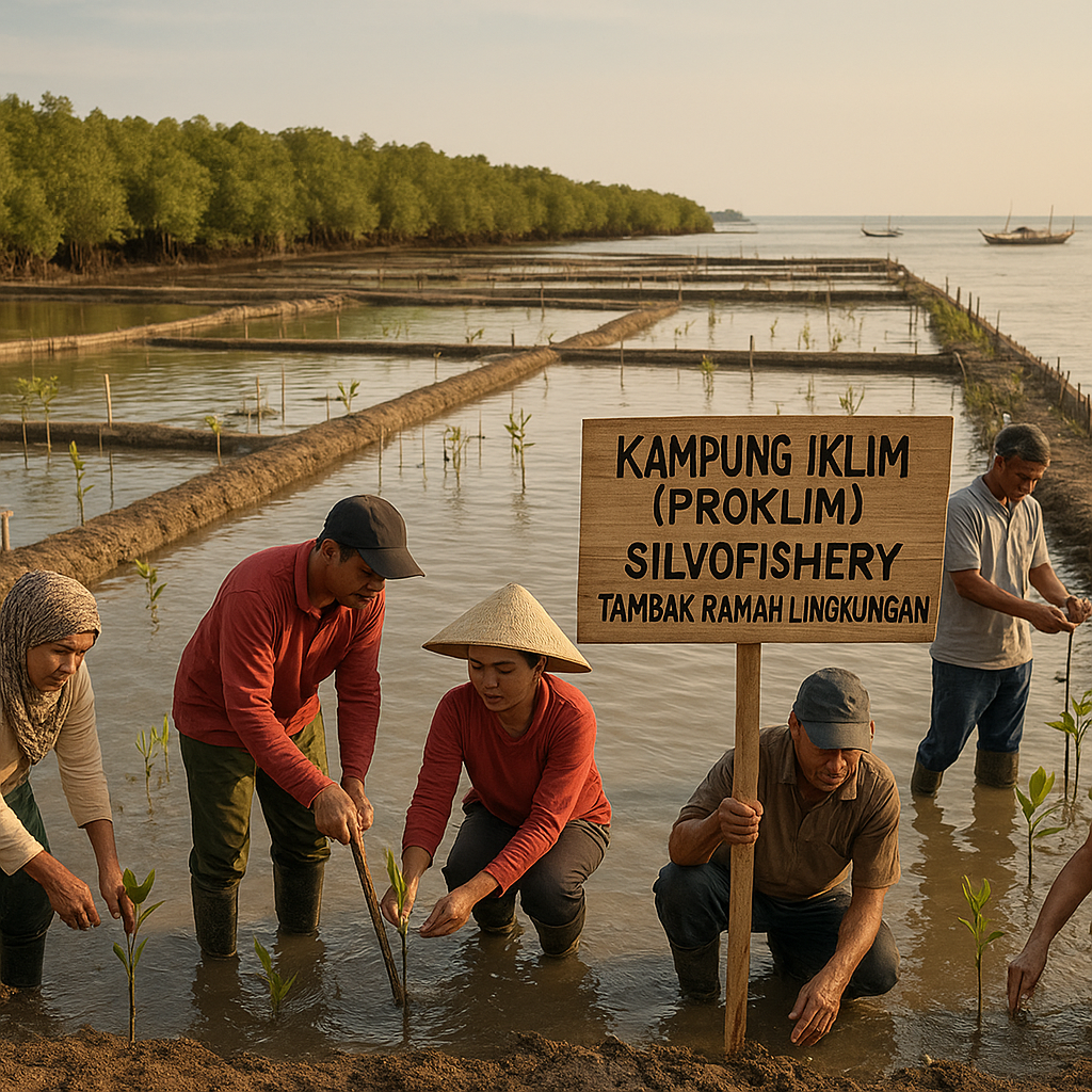 Kampung Iklim (ProKlim) di Pesisir: Integrasi Tambak Ramah Lingkungan dengan Hutan Mangrove untuk Adaptasi Perubahan Iklim