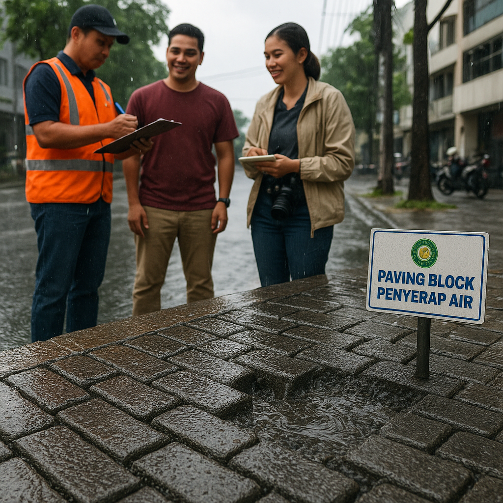 Paving Block Penyerap Air Hujan untuk Mitigasi Banjir Perkotaan