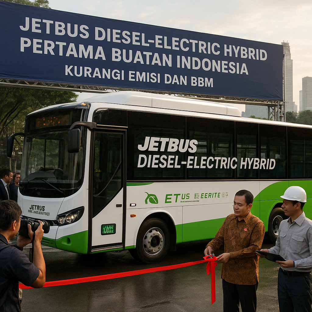 Jetbus Diesel-Electric Hybrid Pertama Buatan Indonesia, Kurangi Emisi dan BBM