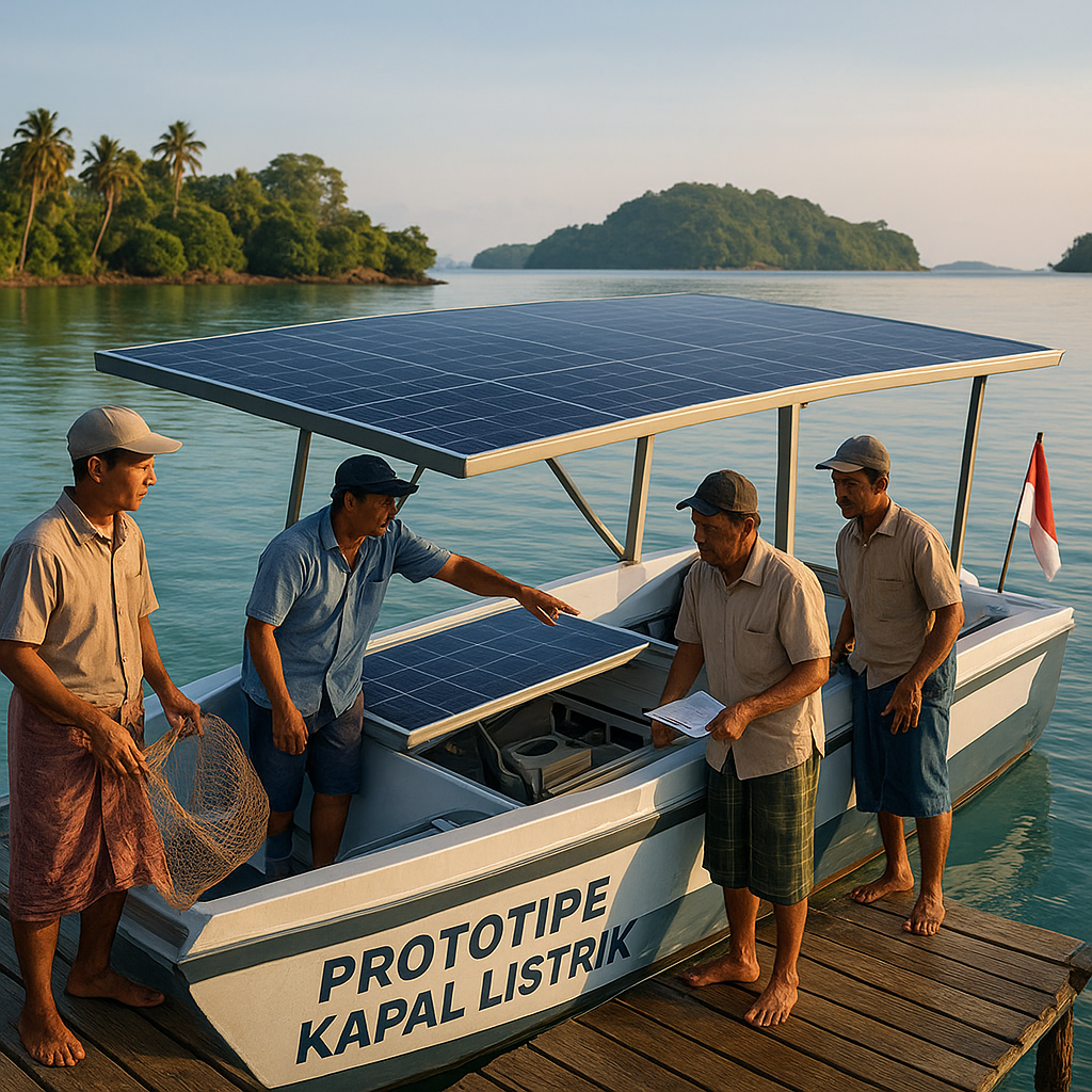 Peluncuran Prototipe Kapal Listrik Tenaga Surya untuk Transportasi Nelayan di Kepulauan Riau