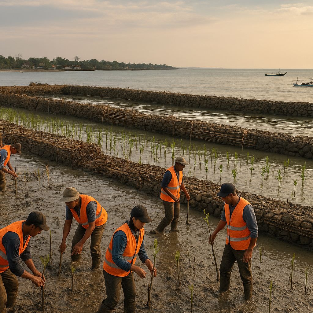 Restorasi Mangrove dengan Teknik 'Ecological Engineering' di Pesisir Demak Minimalkan Abrasi