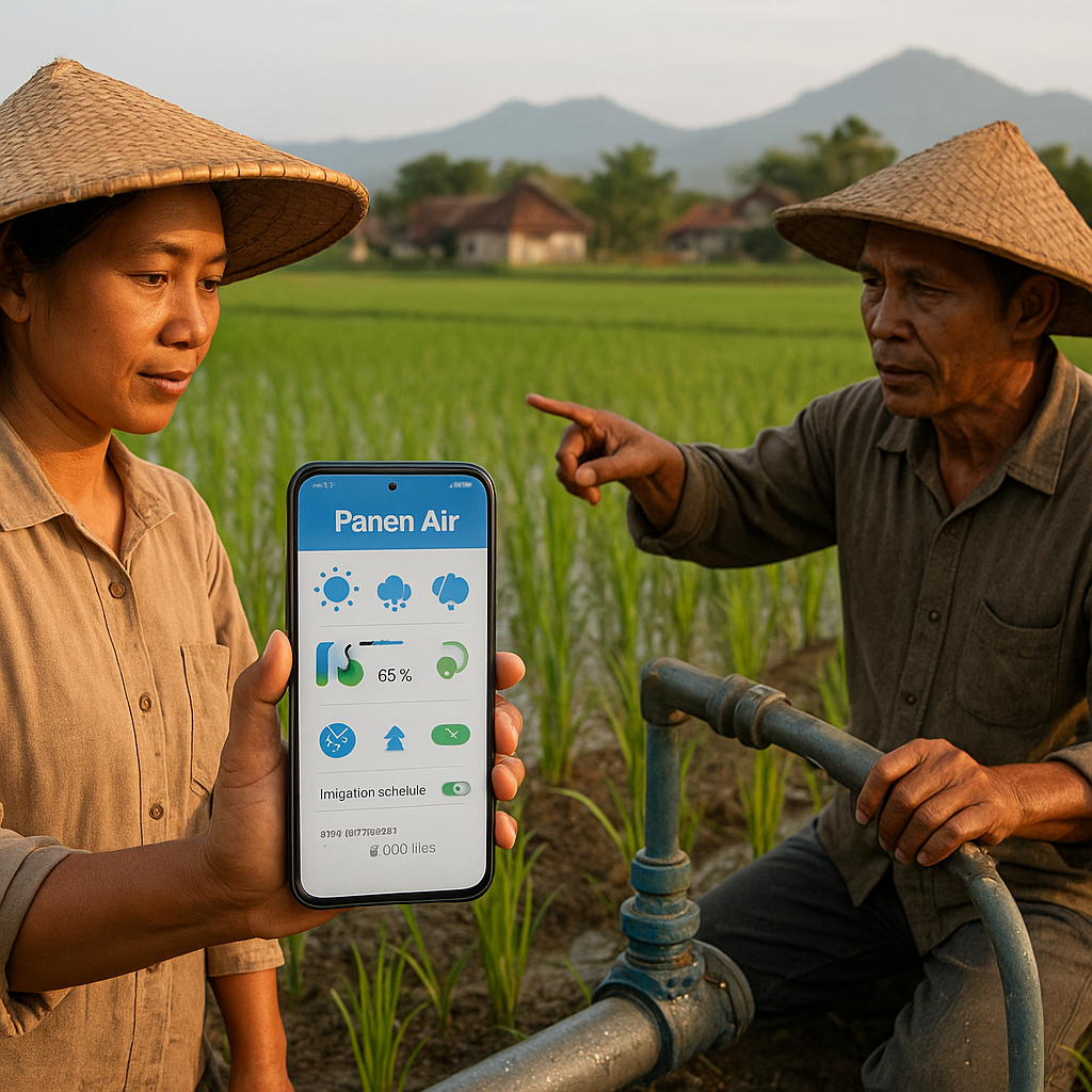 Aplikasi 'Panen Air' untuk Manajemen Irigasi Presisi bagi Petani Skala Kecil di Jawa