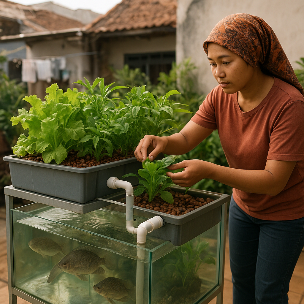 Teknologi 'Aquaponik Skala Rumah Tangga' untuk Produksi Ikan dan Sayuran Secara Simultan di Lahan Sempit