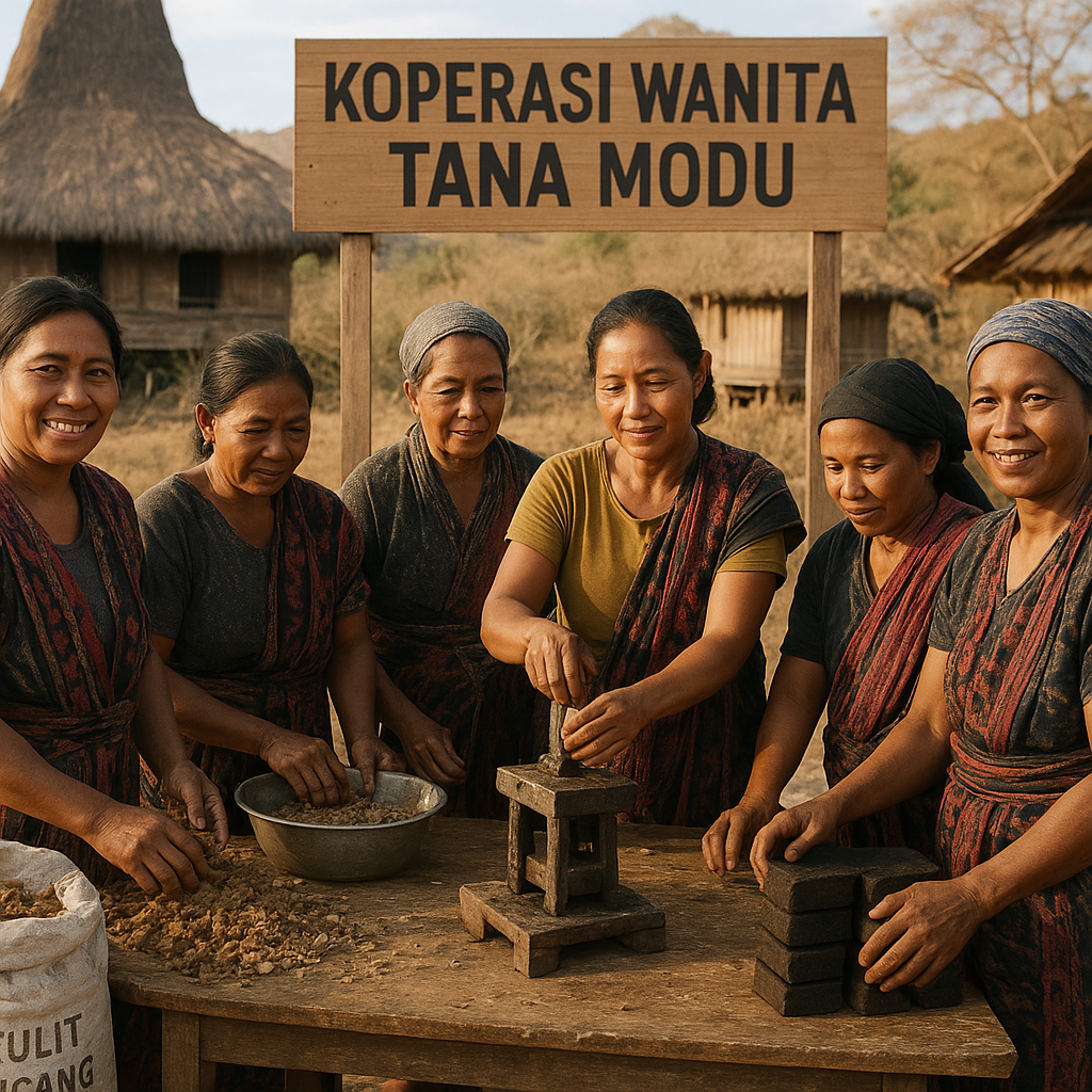 Koperasi Wanita di Sumba Timur Olah Kulit Kacang Menjadi Bahan Bakar Alternatif