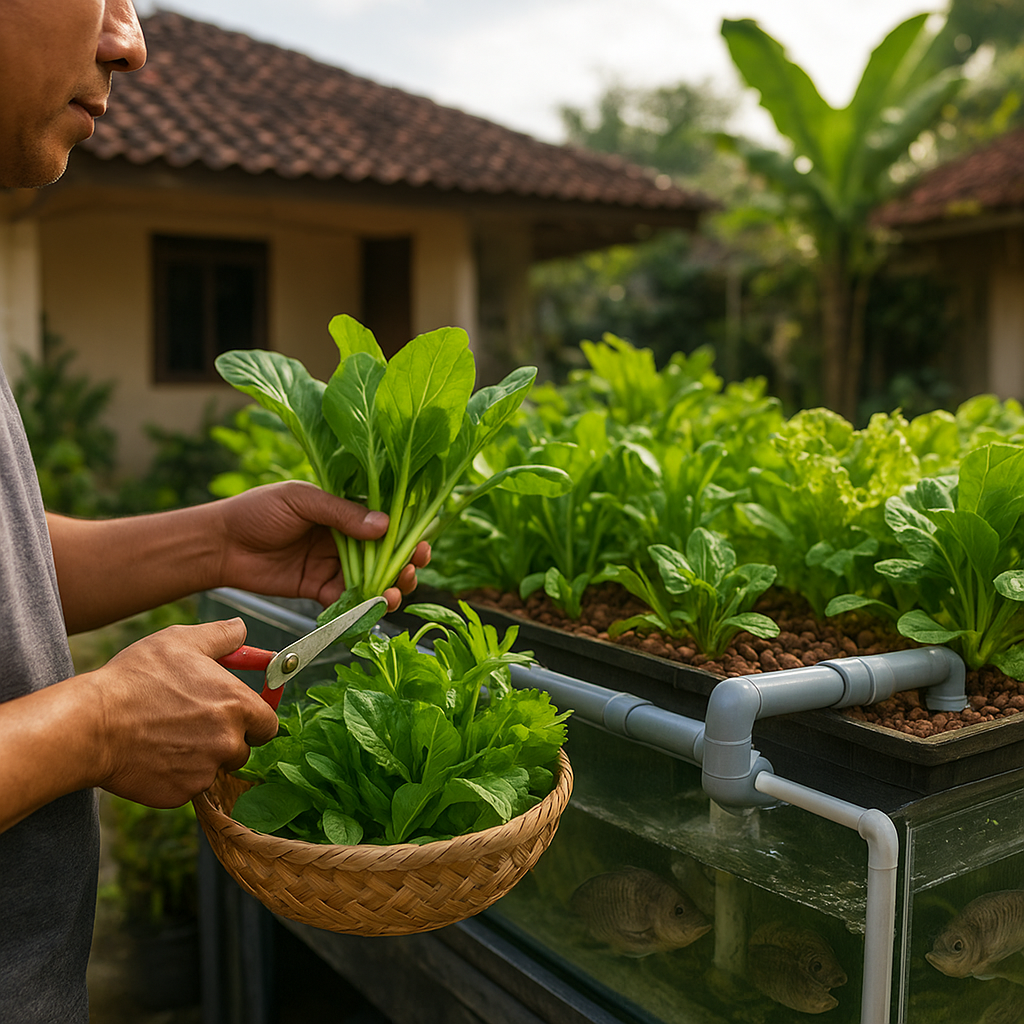 Sistem Aquaponik Skala Rumah Tangga untuk Penyediaan Protein dan Sayuran di Daerah Rentan Pangan
