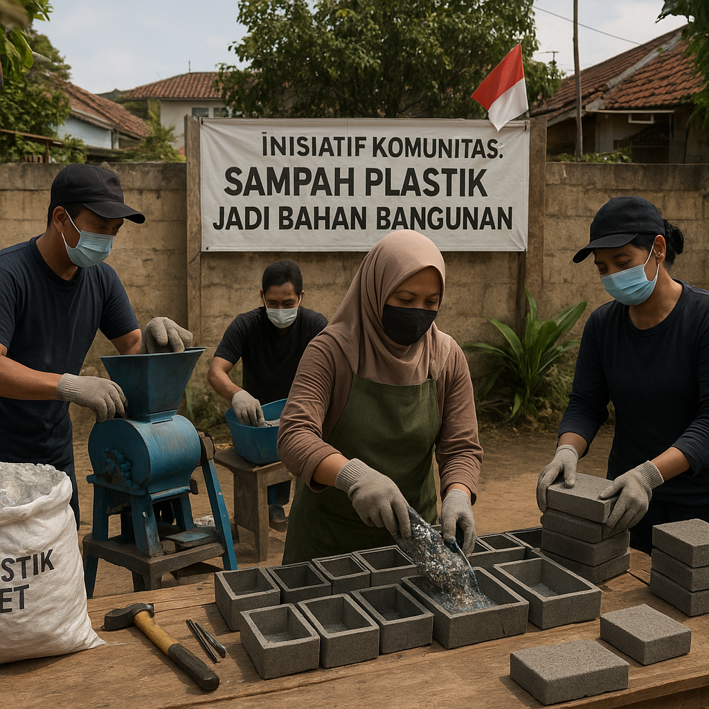 Inisiatif Komunitas Mengolah Sampah Plastik menjadi Bahan Bangunan