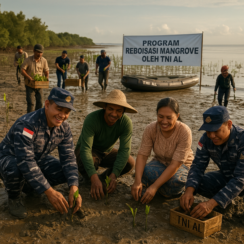 Program Reboisasi dan Penanaman Mangrove oleh TNI AL untuk Mitigasi Abrasi dan Perubahan Iklim