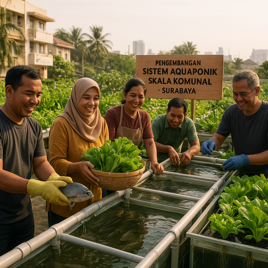 Pengembangan Sistem Aquaponik Skala Komunal di Surabaya untuk Ketahanan Pangan Urban
