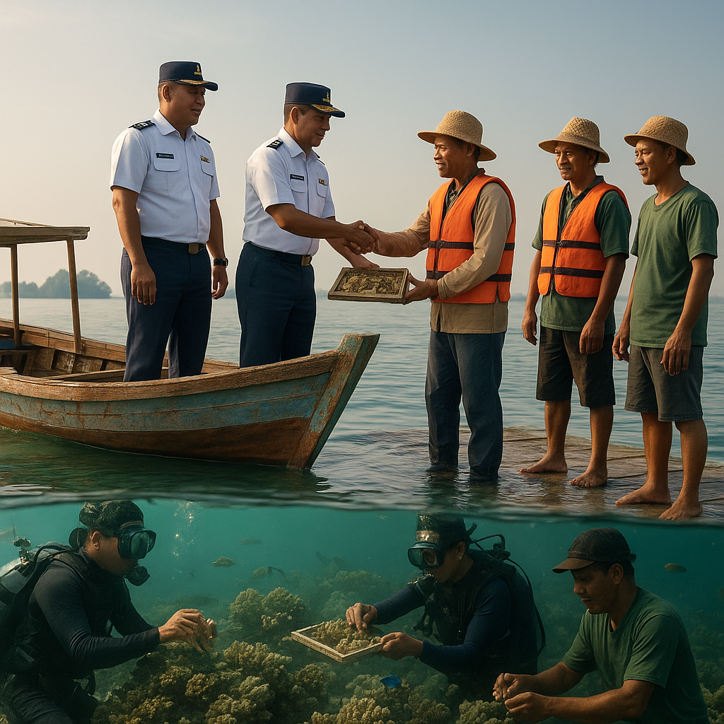 Kolaborasi TNI AL dengan Nelayan untuk Transplantasi Karang dan Pengembangan Ekowisata Bahari